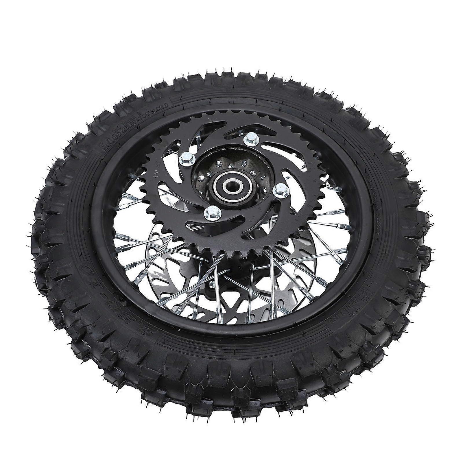 10 Inch Rear Wheel Rim Assembly For 2.510 Tire, 12mm Axle, 190mm Rotor, 41T Sprocket, Fits 50ml110ml Dirt Pit Bike