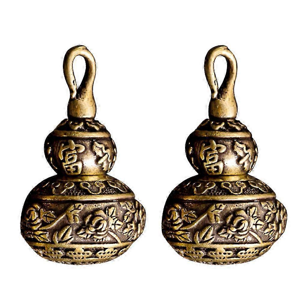 2 Pcs Handmade Copper Keychains Decorative Bag Ornaments