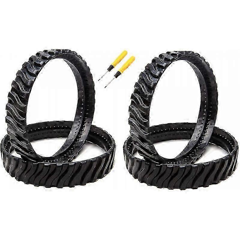 4 pcs Adaptable Tracks for Zodiac MX6 MX8 MX9 Tires, Baracuda Robot Pool Cleaner R0526100 with 2 Screwdrivers Pool Robot Accessory 25-26