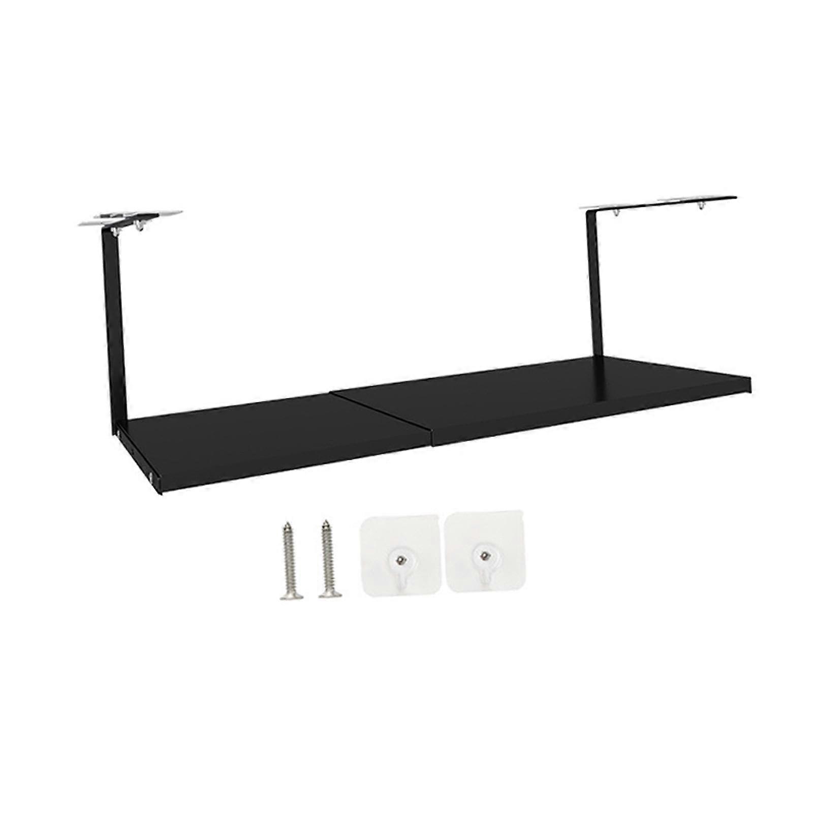 Under Shelf Organizer Extendable Under Shelf Storage for Laundry Room and Pantry Black