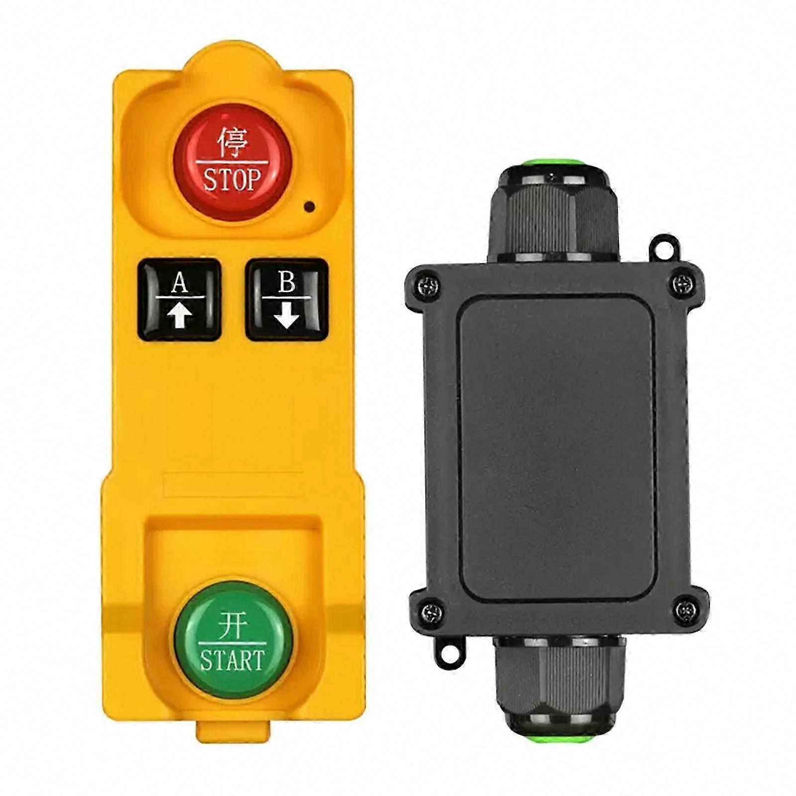 Industrial 1-Channel 433MHz Waterproof Remote Control Switch Set with 2-Button Transmitter and High Sensitivity Receiver