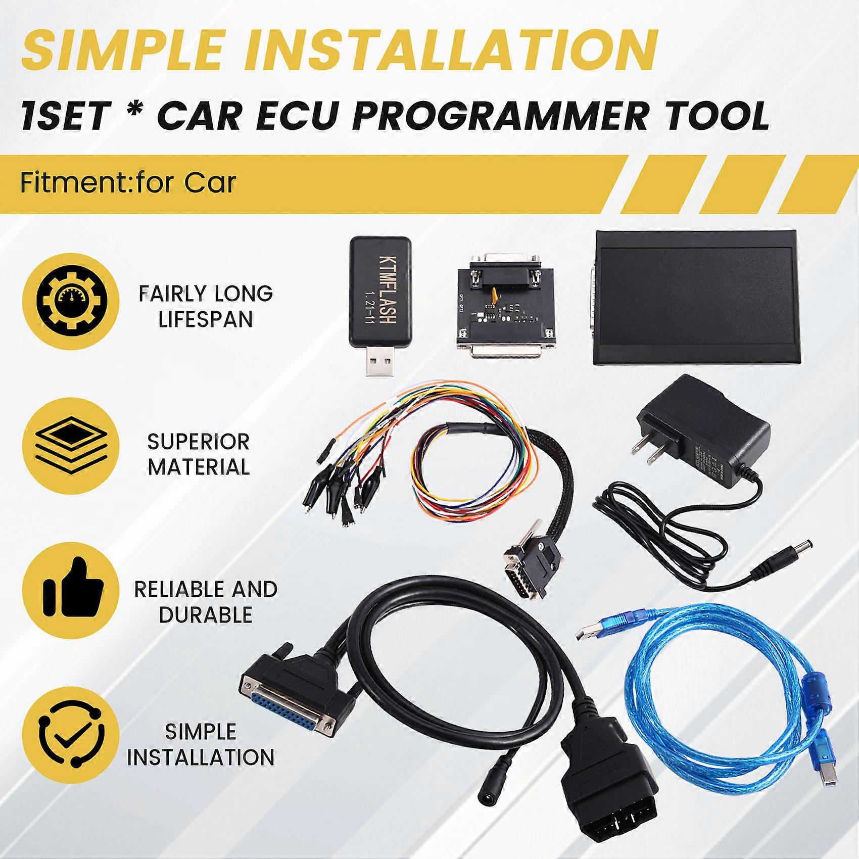 Car ECU Programmer Tool with USB Dongle Read&Write ECU V1.21-11 PCM FLASH Tool US Plug