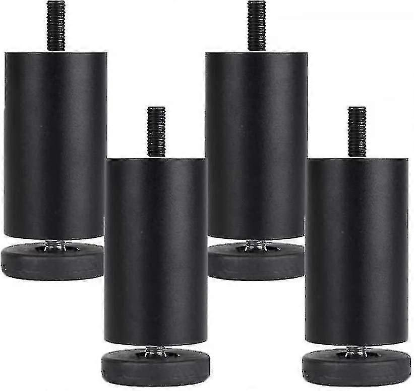 4 قطع أرجل أثاث قابلة للتعديل أرجل أثاث من سبائك الألومنيوم ، مستديرة ، 12 سم -