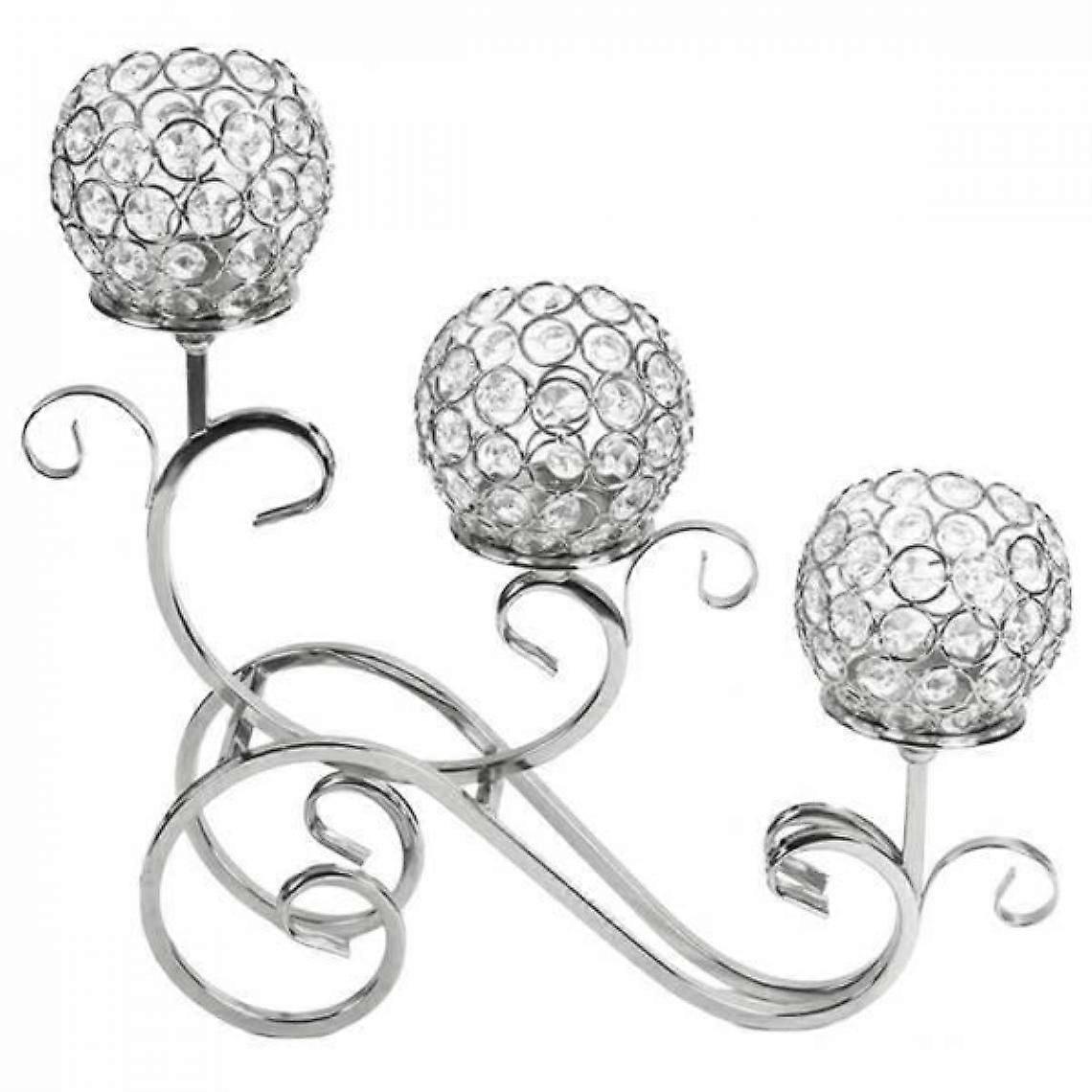 3 Arm Crystal Candelabra Candle Holders