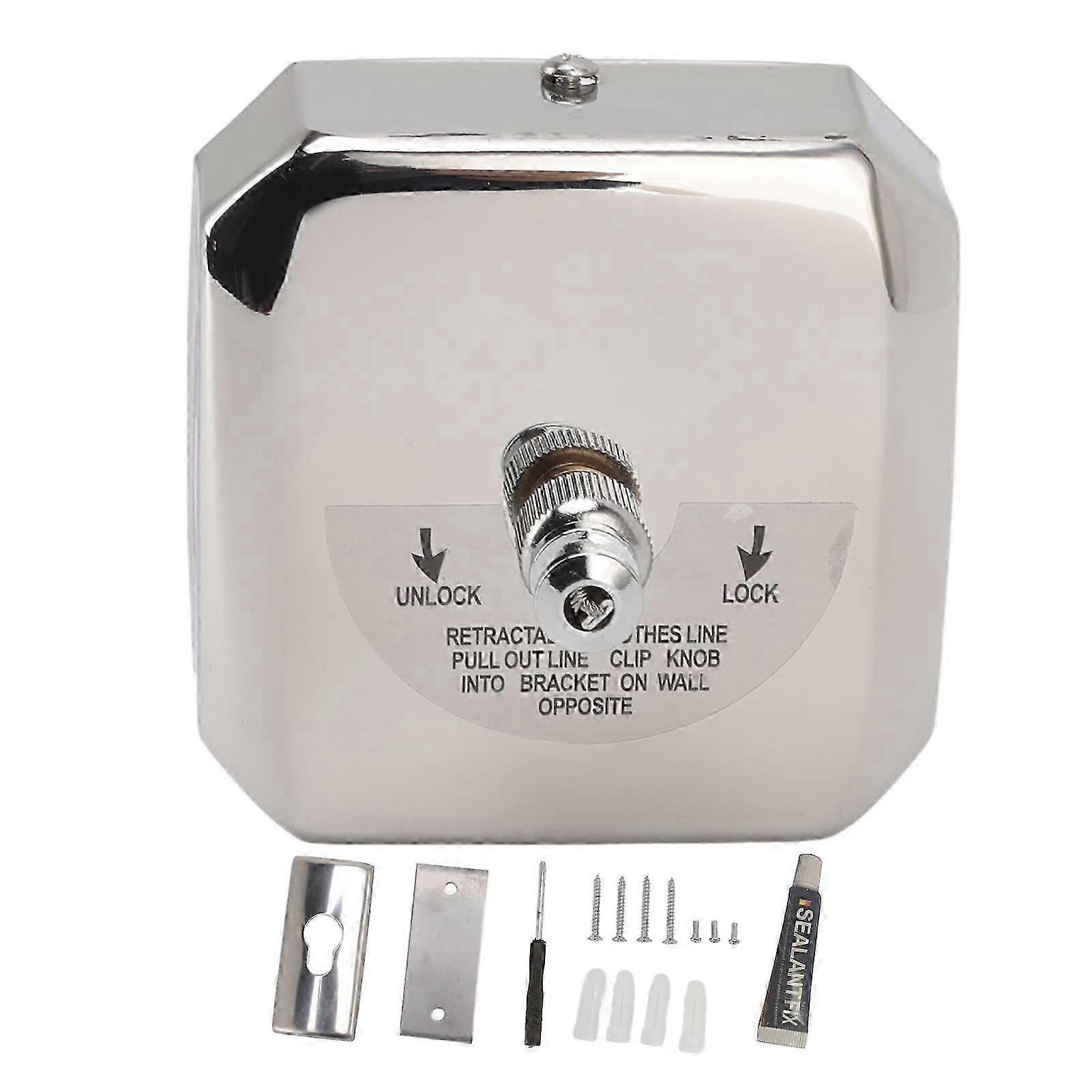 Retractable 304 Stainless Steel Wall Mounted Clothesline 2.8M Rust Resistant Space Saving Drying Line