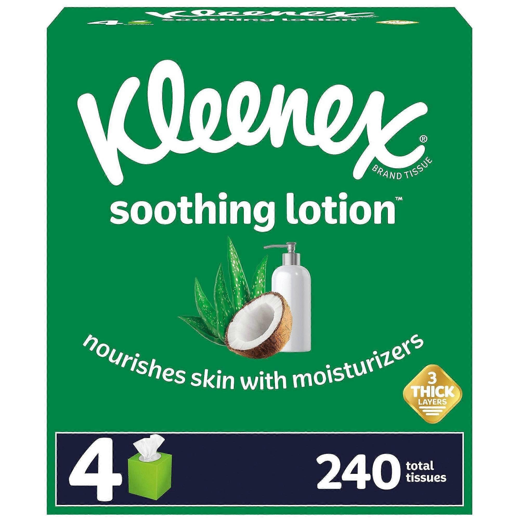 Kleenex Soothing Lotion Pakke med ansiktsvev, 4 stk.