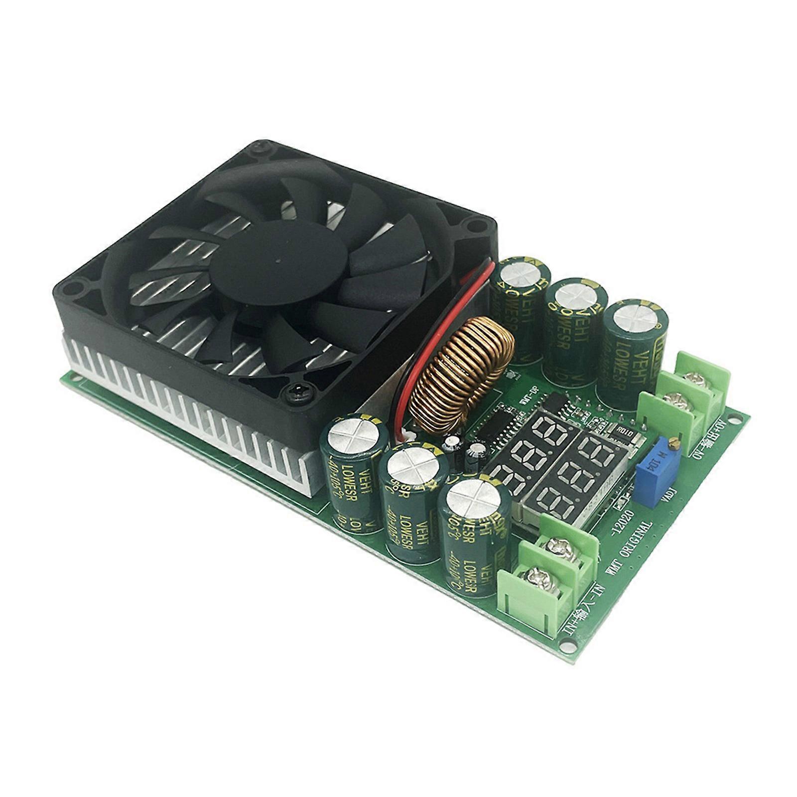 Adjustable Step Down Converter 600W High Efficiency Module Featuring Cooling Fan And Voltage Current Monitor Multicolor