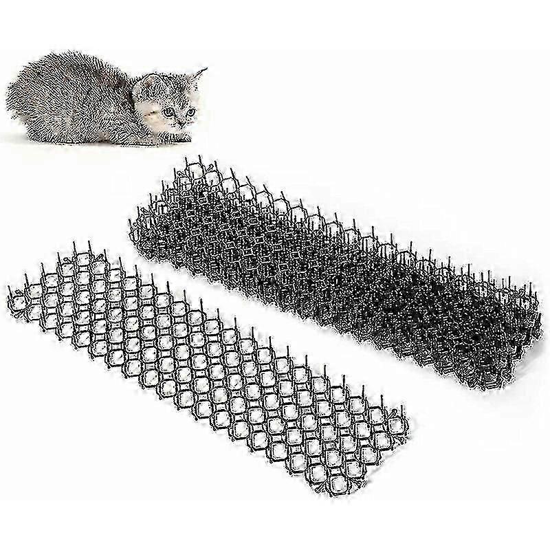 Outdoor Cat Repellent Mat - 6 Pack Cat Repeller with Spikes, 48.5 x 13.5cm, Thorn Mesh Dog Repellent Mat for Garden Fenc Walkbee A-F