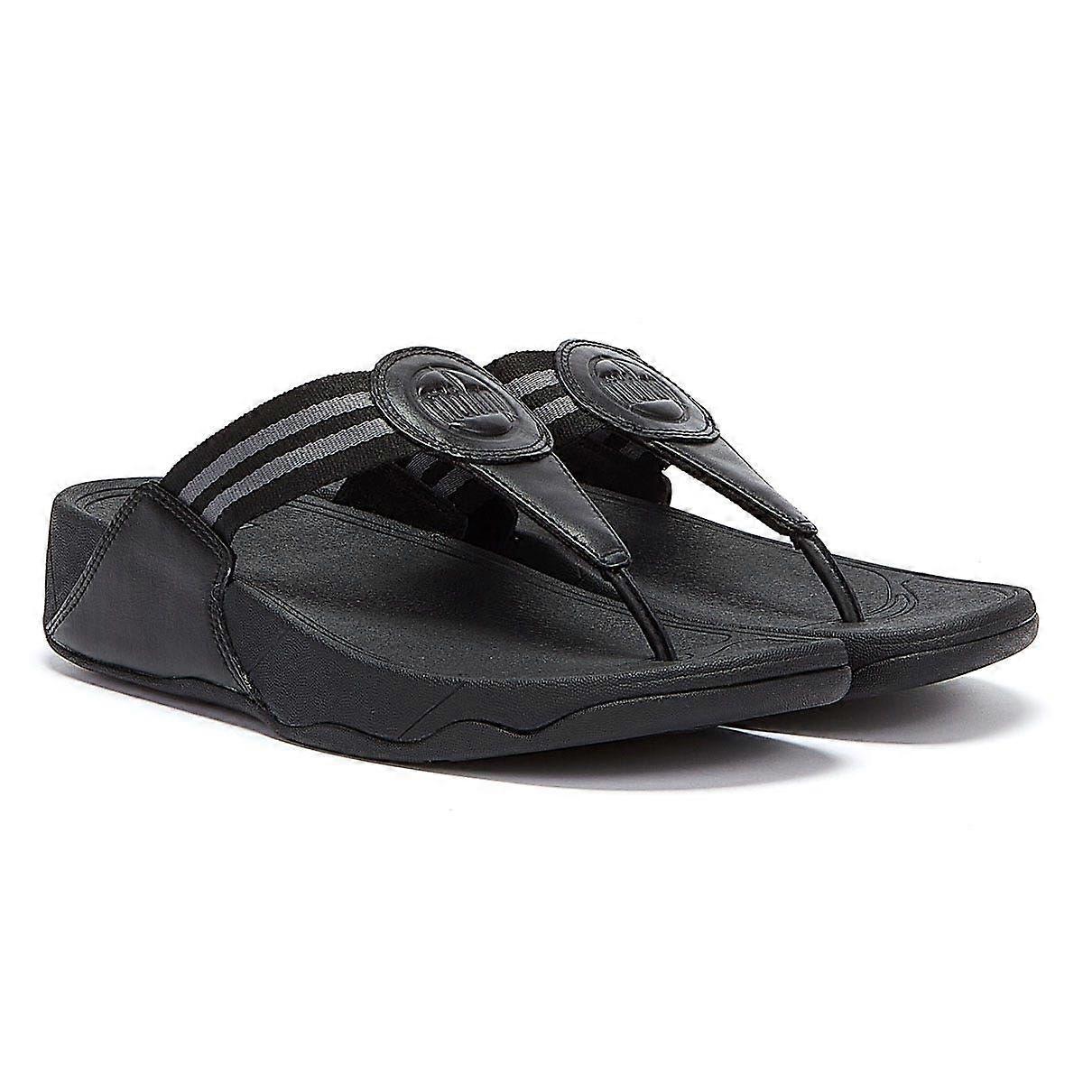 Fitflop Walkstar Webbing Womens Flip Flops - (Black)