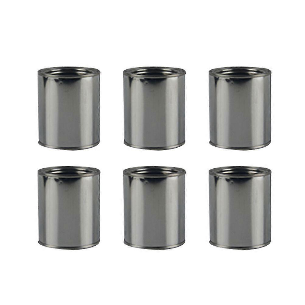 6pcs Iron Round Paint Cans Practical Paint Storage Can Durable Ink Container (0.3L)