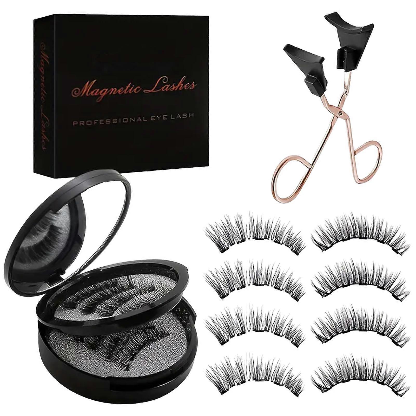8pcs Magnetic Eyelashes Glue-free cluster lashes reusable false eyelash Eye Lash for Eye-Lifting Effect DIY Makeup Use