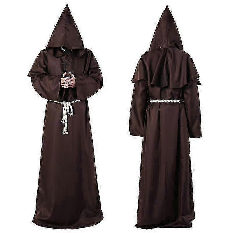 Cosplay Monk Robe for Medieval Events - Wizard Cloak with Bell Sleeves