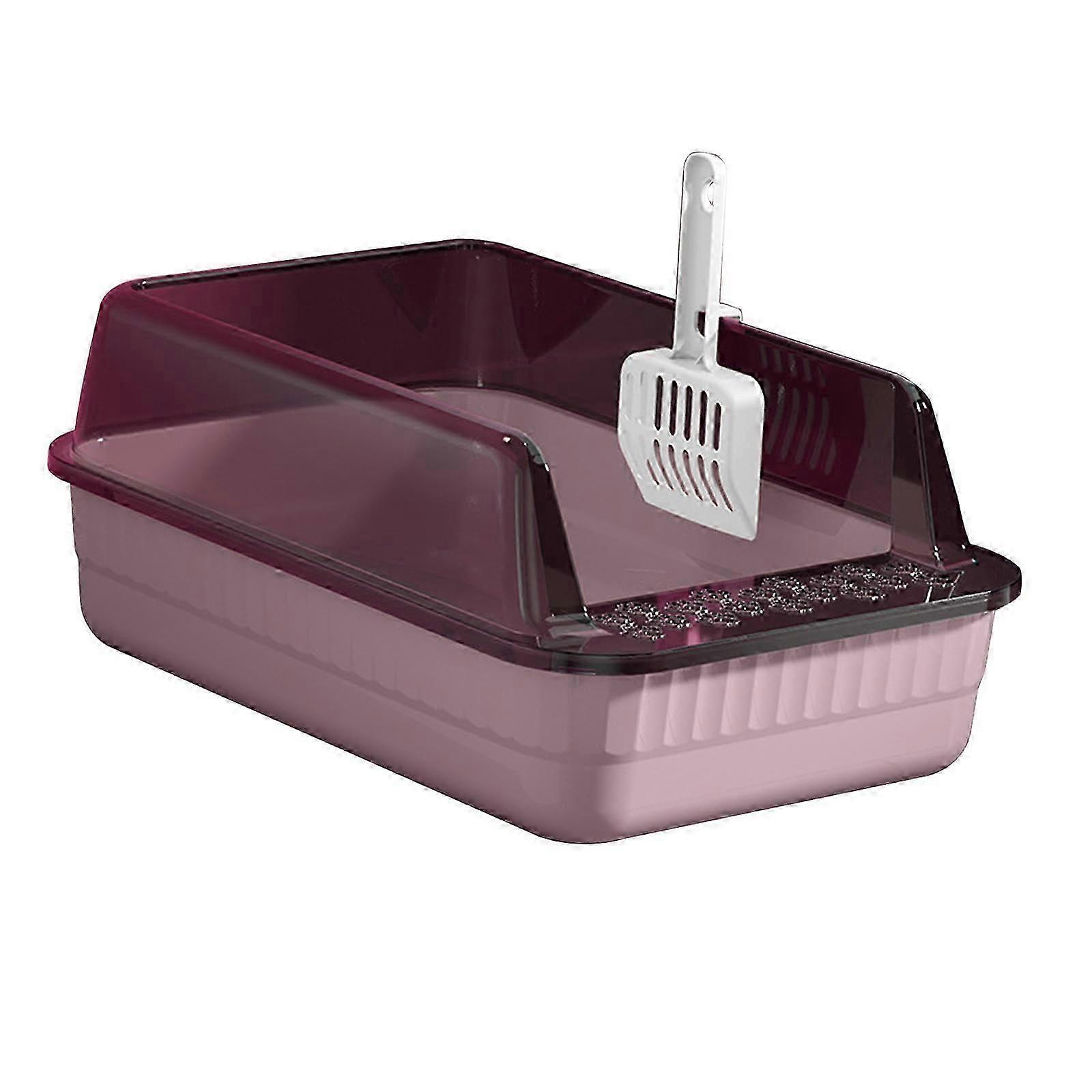 High Sides Semi Enclosed Anti Splash Detachable Cat Litter Tray for Small Rabbit Guinea Pig 18L