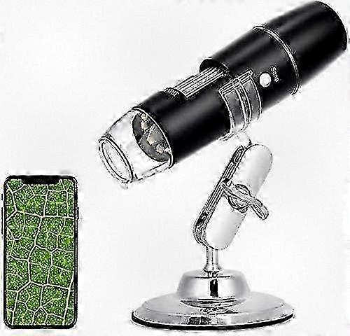 High-Quality USB Digital Microscope, 50x-1000x Magnification Portable Wireless Endoscope with 8 LED Lights and Metal Stand