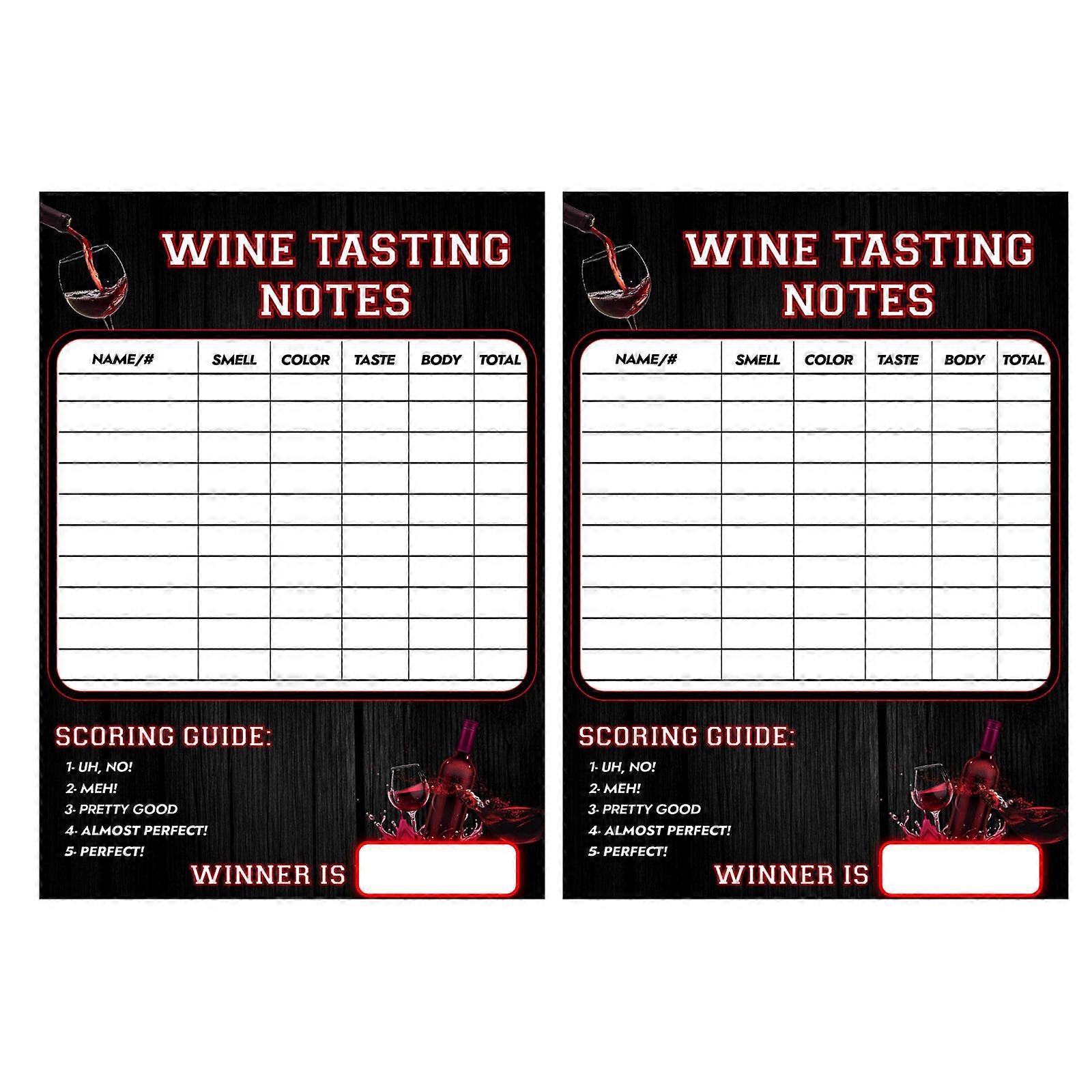 Pack of 3 Wine Tasting Scorecards Convenient and Portable for Parties and Events Multicolor
