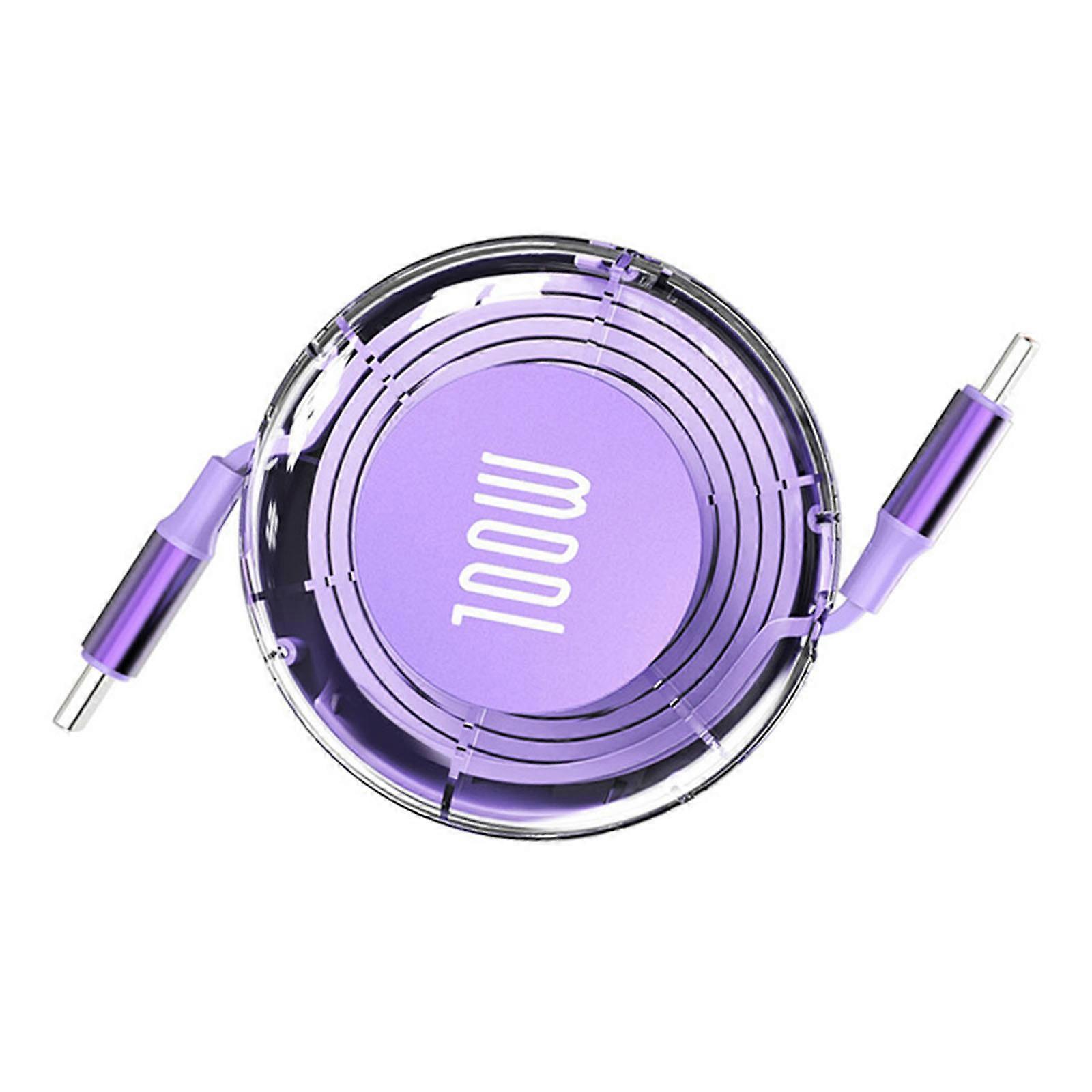 急速充電UsbC TypeCケーブル電話、タブレット、ラップトップ用の100W電力供給拡張可能な長さパープル