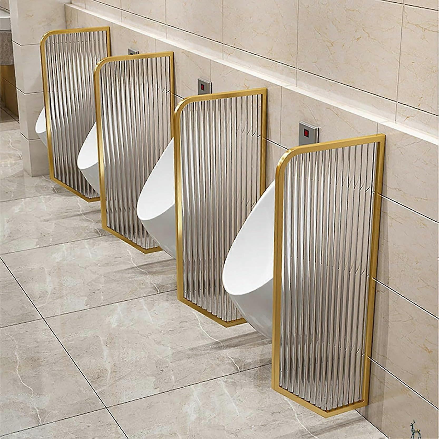 Urinal Privacy Screen Toilet Partition Panels, Silver Divider for Public Restroom or Hotel, Set of 4