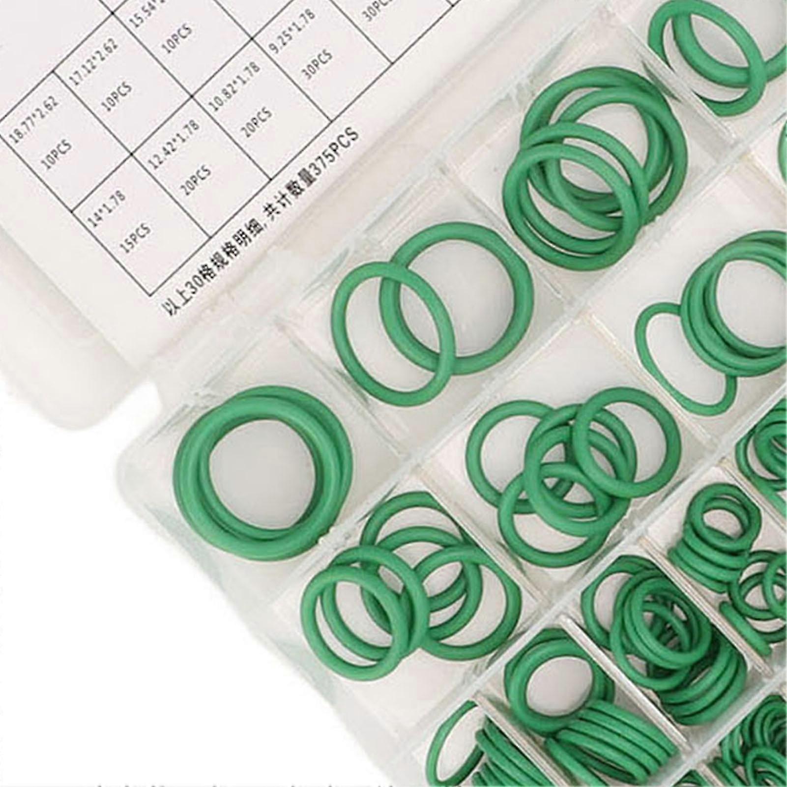 AC Plumbing O Ring Seal Kit 375pcs Universal Leak Proof Green