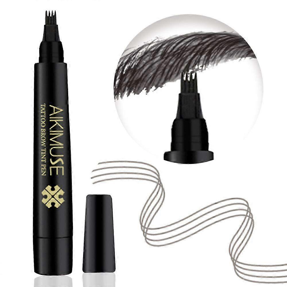 قلم حواجب Microblading ، قلم حواجب مقاوم للماء ، قلم وشم للحواجب ، مظهر طبيعي ، يدوم طويلا (JET BLACK)