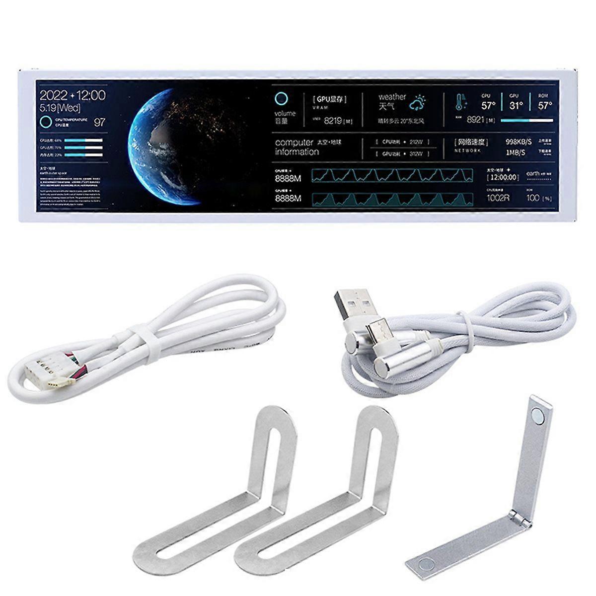 9.2 Inch IPS USB Secondary Screen 1920x462 Smart Screen No Need AIDA64 Type-C PH Interface CPU GPU