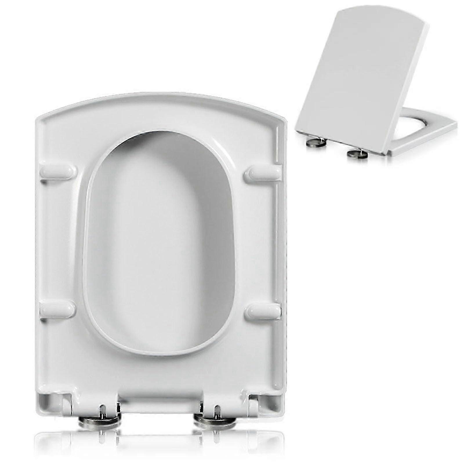 Square Toilet Seat with SoftClose Mechanism, Duroplast Toilet Lid, Removable for Cleaning, Square, Model 03A.