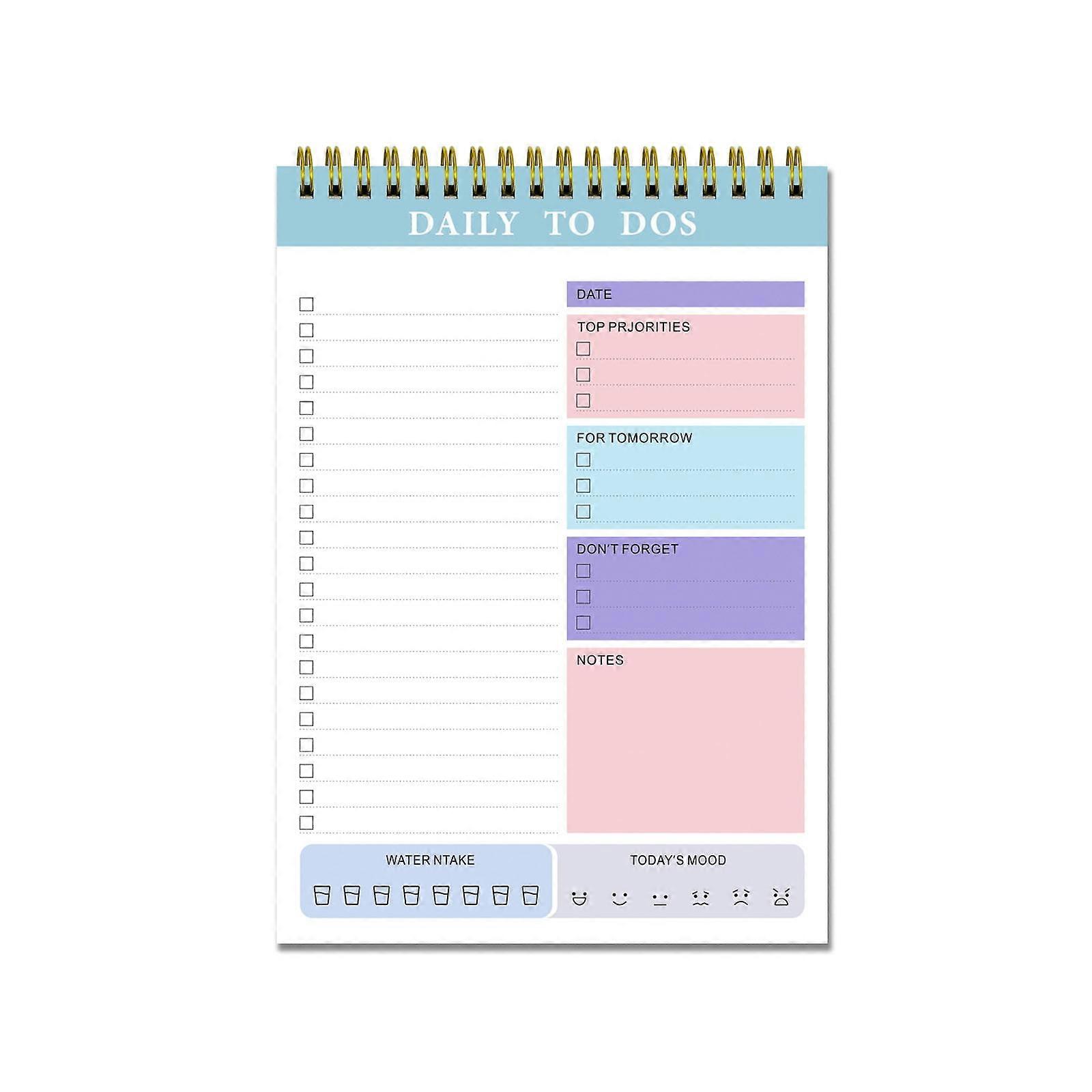 2 Pcs 5.83"x8.27" To Do List Notepad, 60 Sheets Each, Checklist Productivity Organizer with Hourly Schedule for Task Management