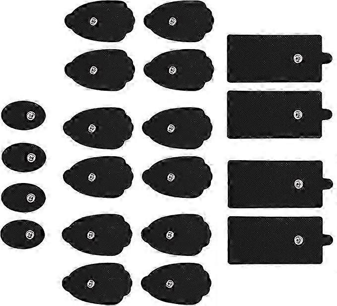 Unit Electrode Pads Reusable Self-Adhesive Replacement Massage Pads Latex Free, Standard Connection Snap on 3.5mm Cable for Tens EMS Massager