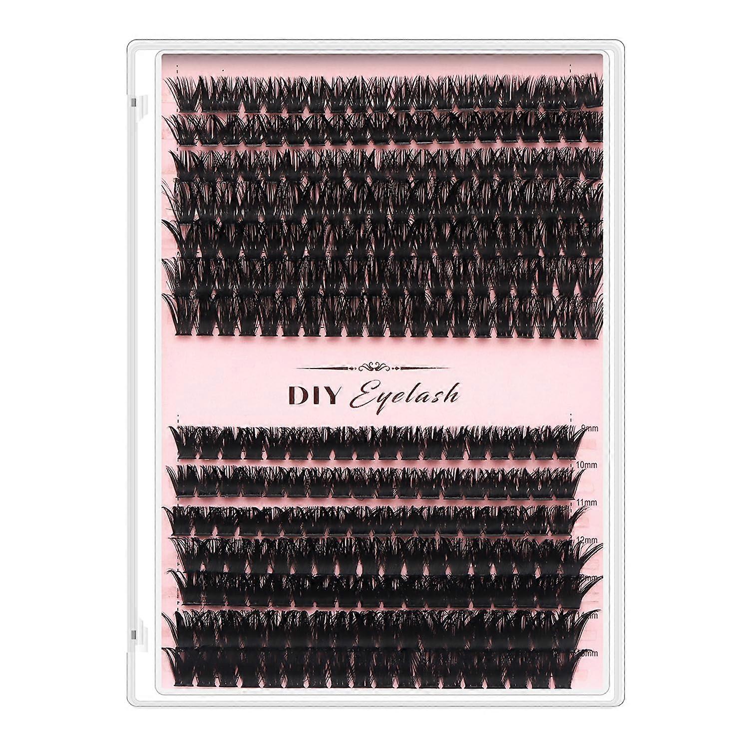 Lash Extension Kit 280Pcs Lash Clusters 80D and 100D 915mm Reusable Soft PBT Fibers