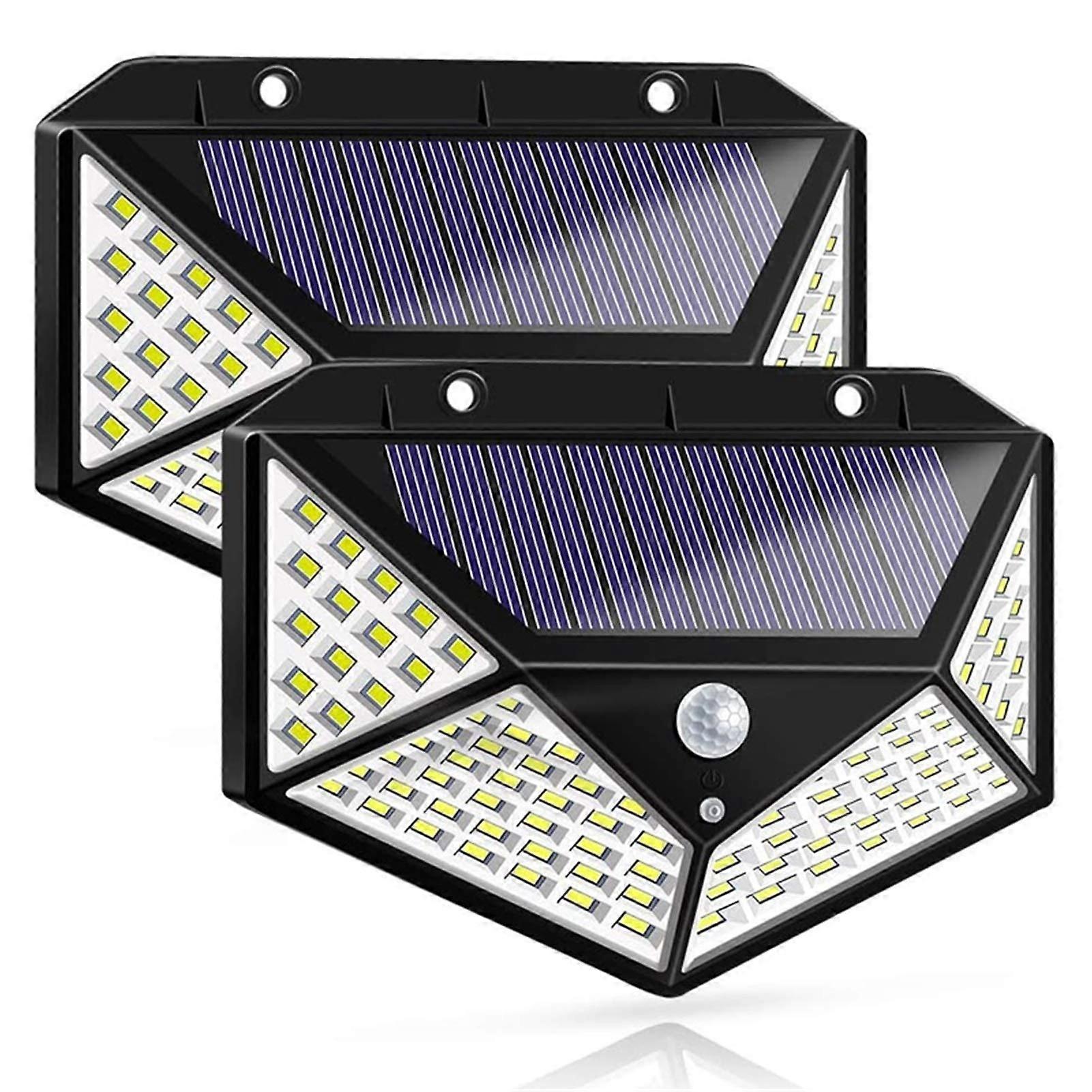 LightOutdoor Solar Garden Light, 100 LEDs, 3Mode Wireless Motion Sensor, IP65 Waterproof, Solar Powered, 2Pack