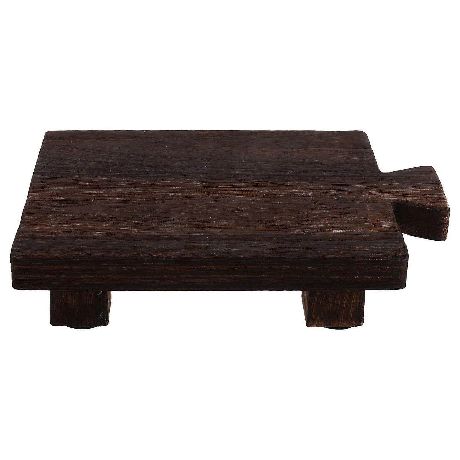 Bathroom Wooden Soap Holder Stool for Multifunctional Use Brown