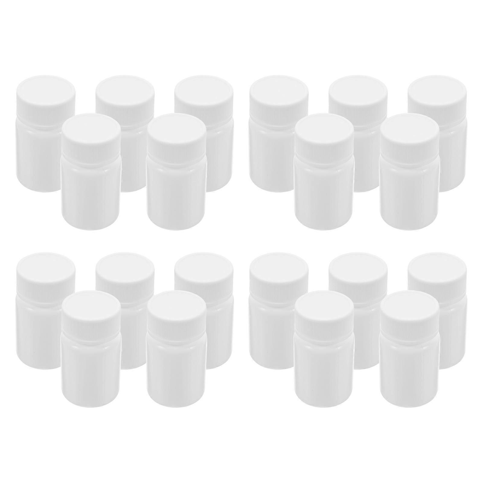Solid Bottle Small Plastic Bottles for Medicine Organizer 20Pcs with Caps