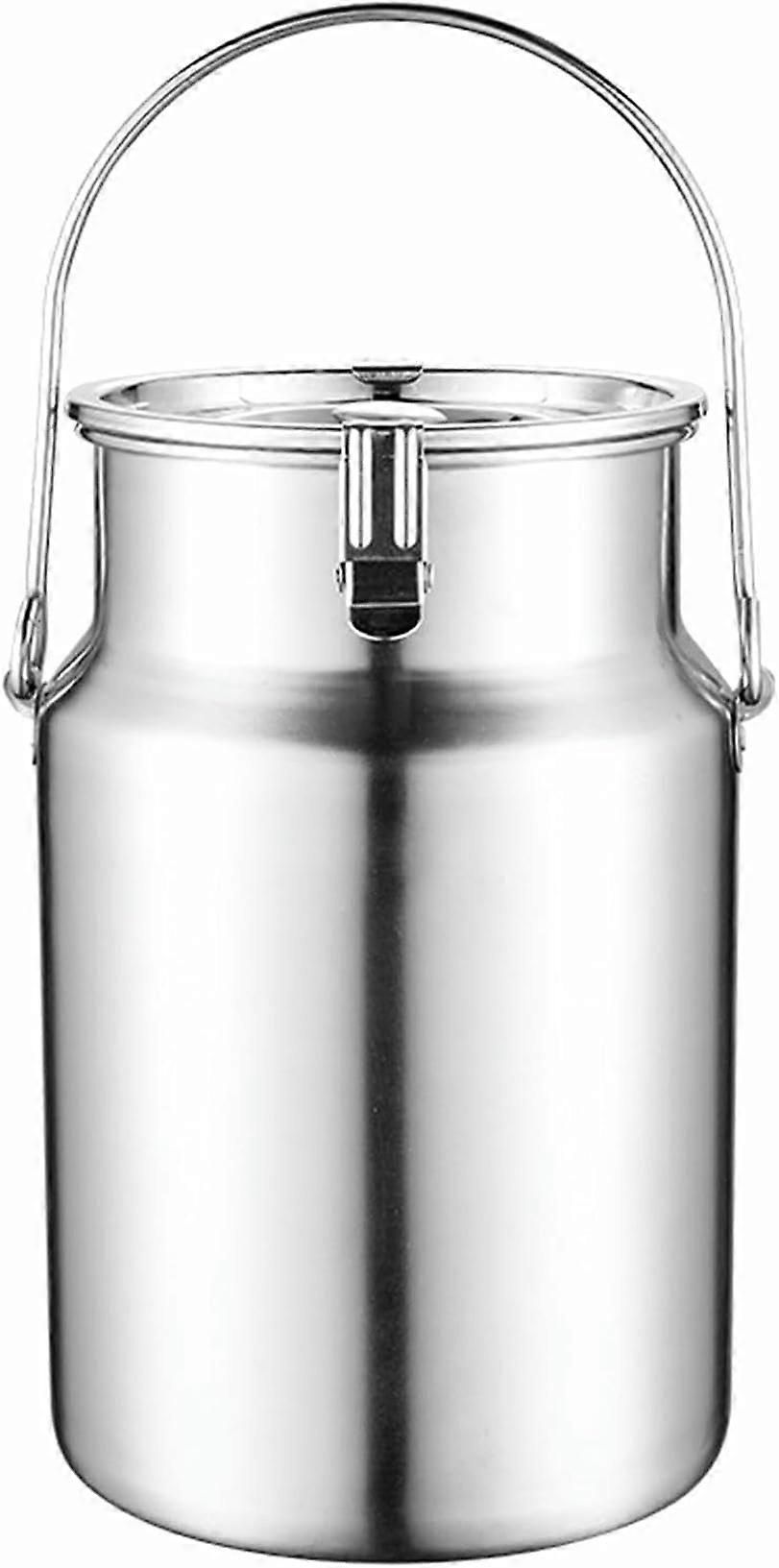 Stainless Steel Milk Can 15L with Airtight TripleLatch Lid for Safe Liquid and Solid Transport