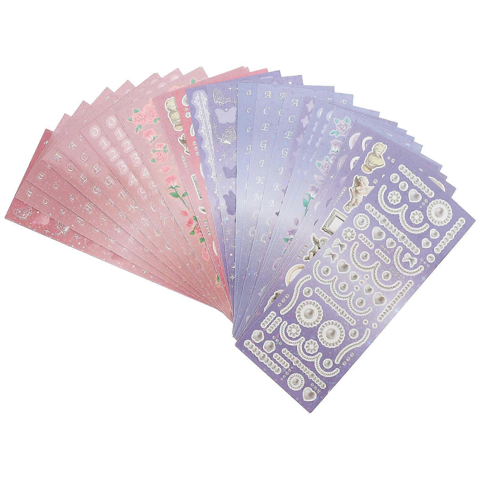 Decorative Stickers For Planning Scrapbooks Invitations 60 Sheets Rectangular Glitter Textured Designs