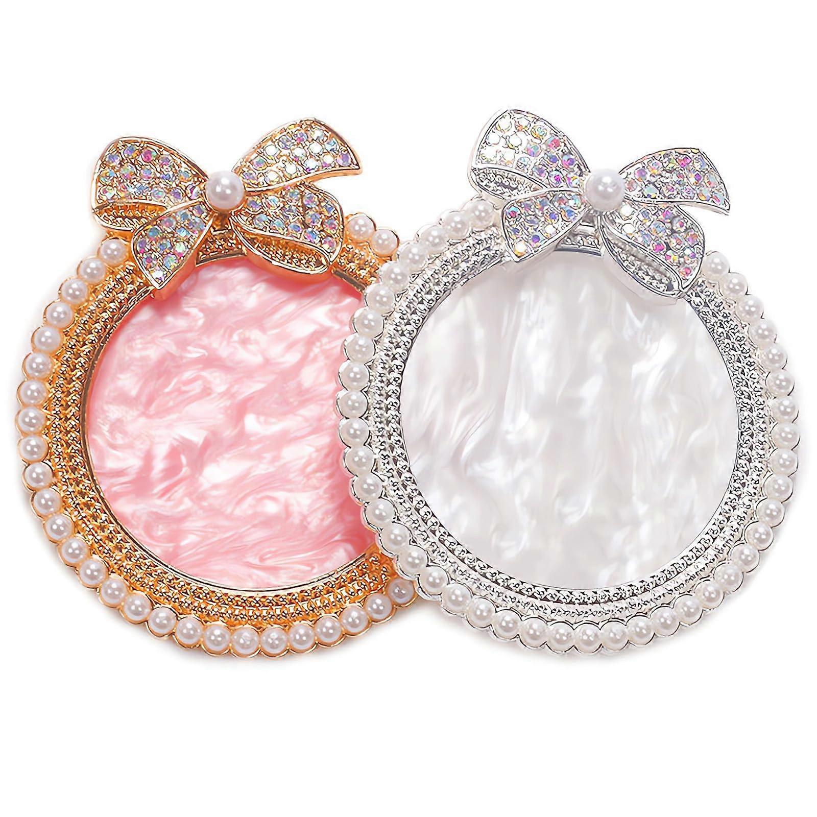 2PCS Resin Nail Art Mixing Palette Set with UltraSmooth Surface and Easy Clean Design Pink and White