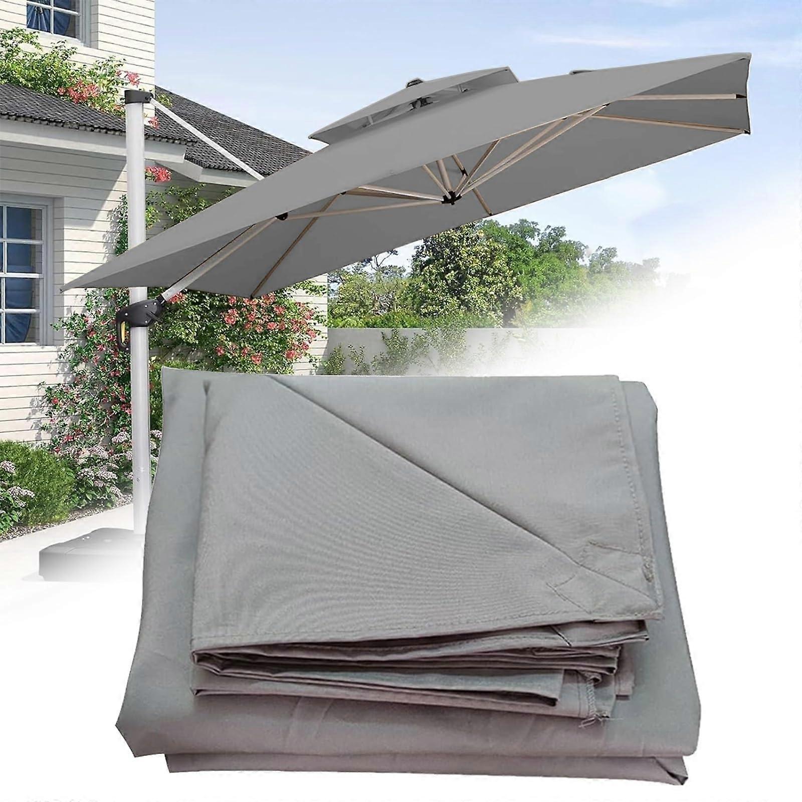Outdoor Umbrella Canopy Replacement Waterproof Polyester 3x3M Square Cantilever UV Protection
