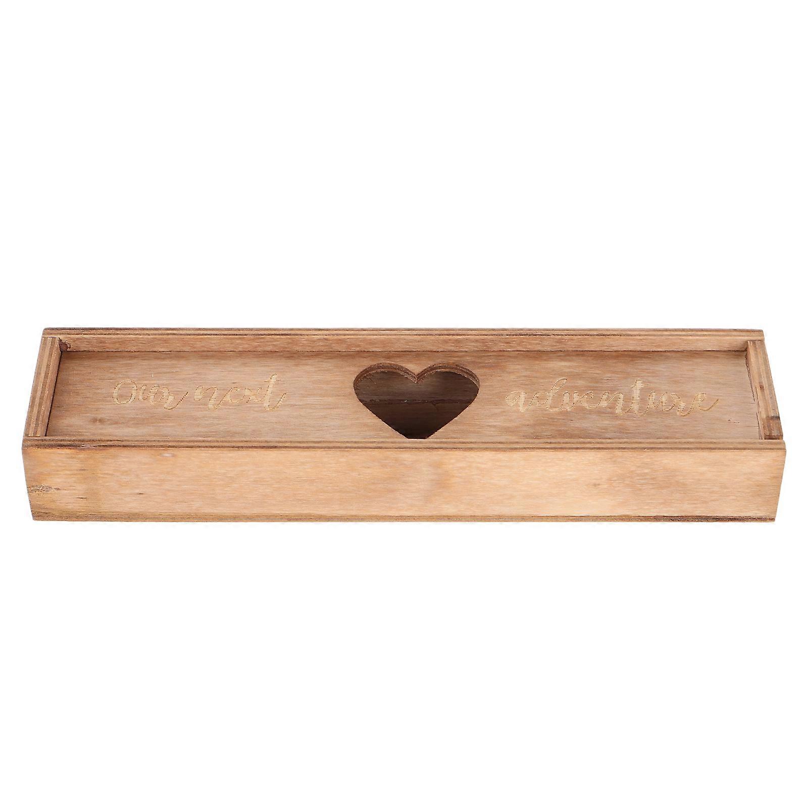 Light Brown Wooden Pregnancy Test Keepsake Box for Memory Storage Use
