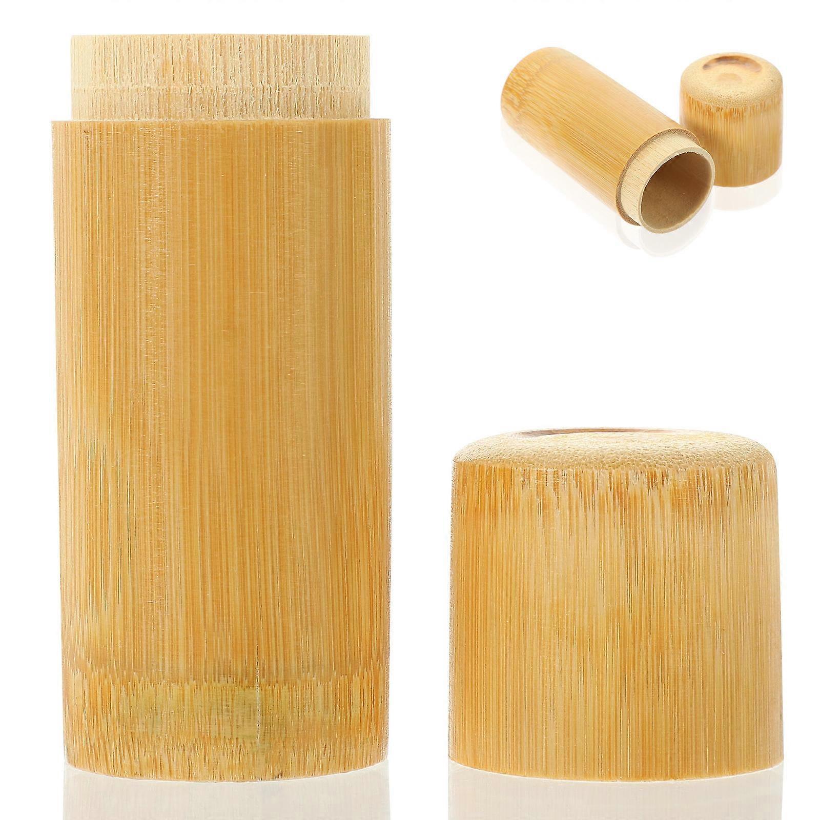 Matchstick Holder Creative Matchstick Jar Bamboo Storage Box Chic Design 1Set