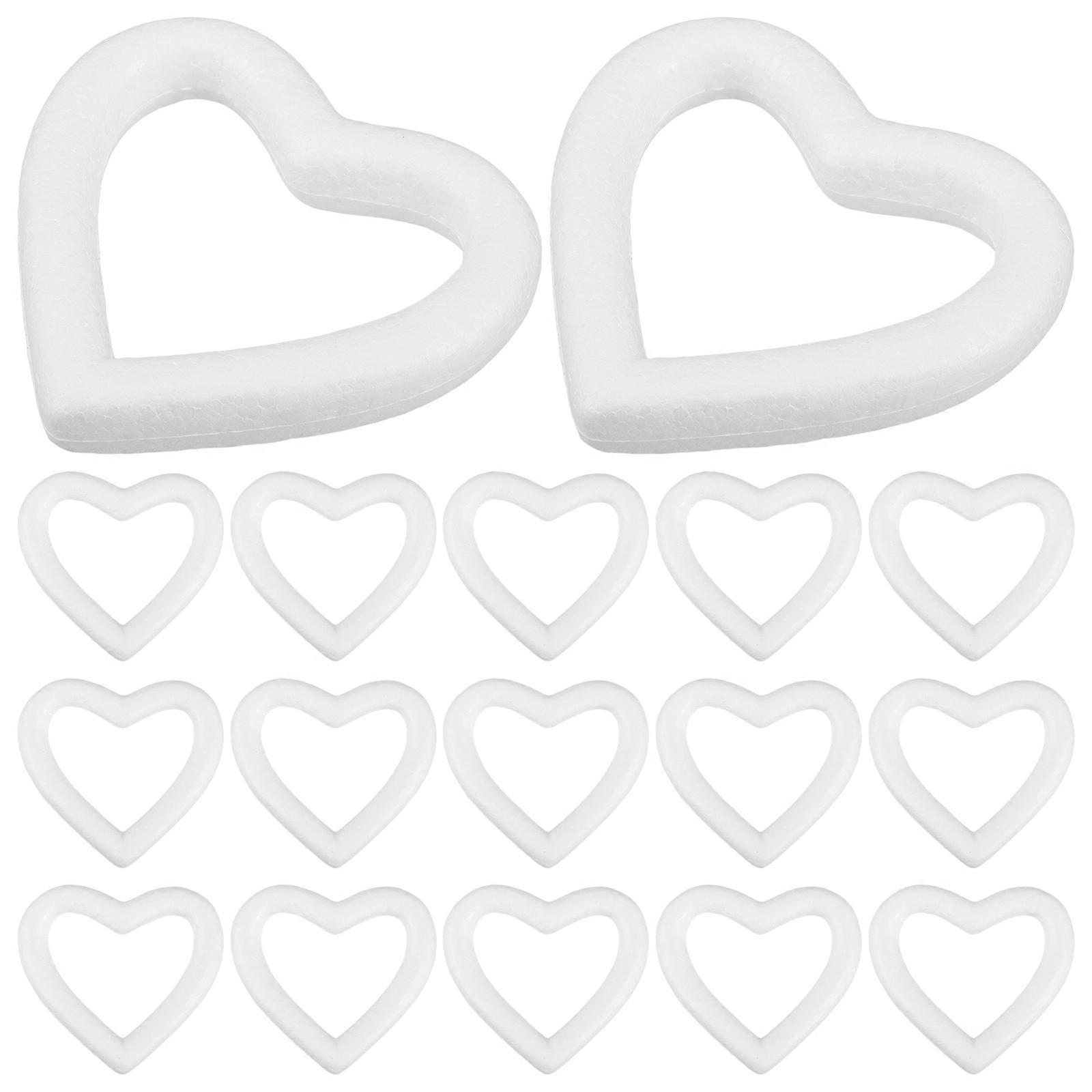 18Pcs Heart Shaped Wedding Wreath Forms for Decoration Foam Material