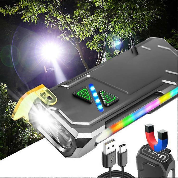 RGB Color-Changing Multi-Functional EDC Flashlight With Magnet
