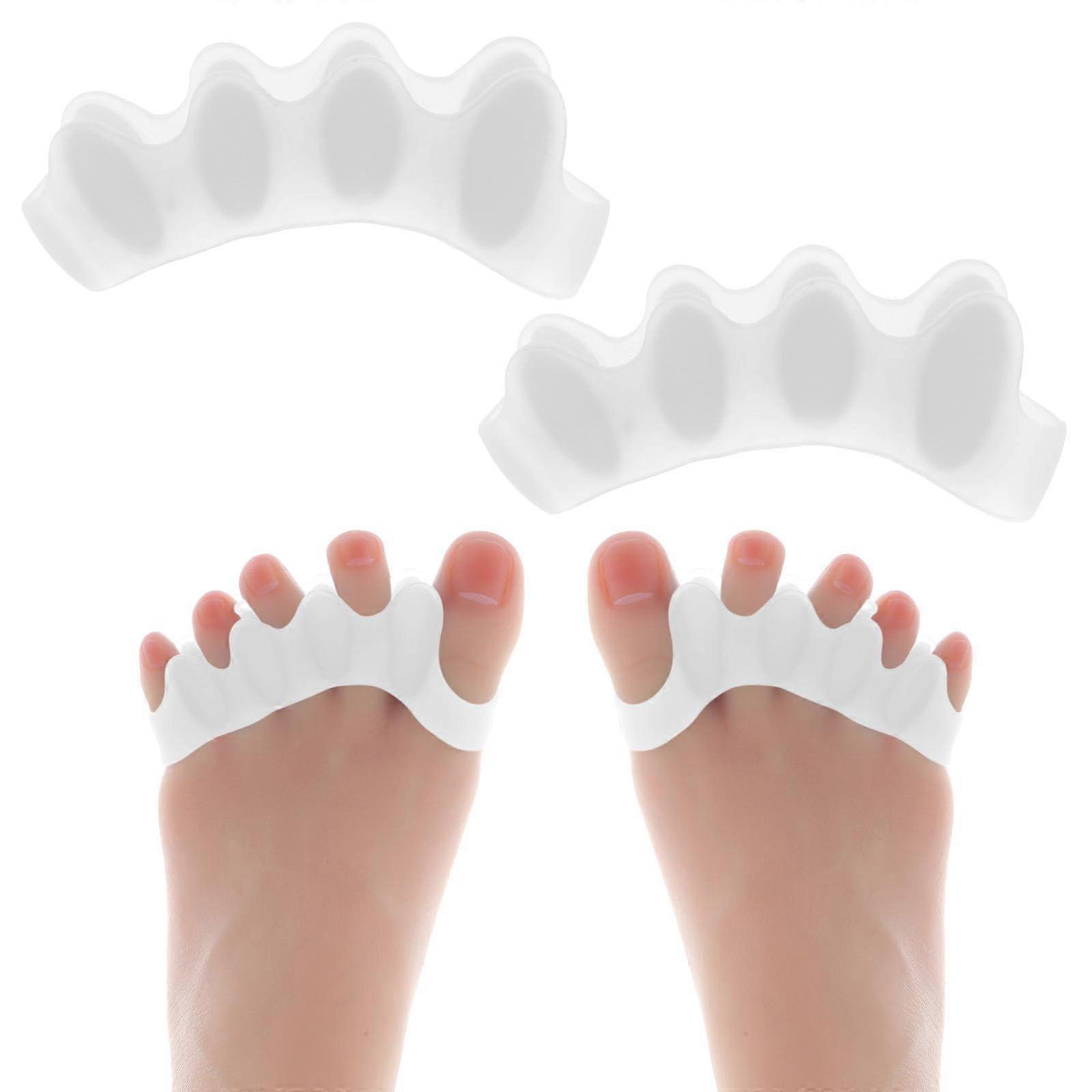 Gel Toe Separators and Bunion Corrector, Soft Gel Alignment Spacers for Pedicure, Reusable White