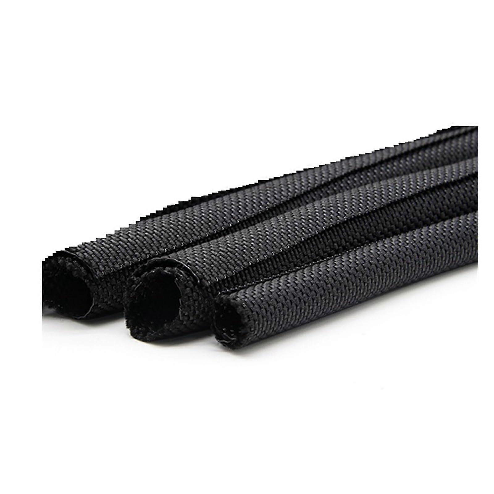 Cable Management Sleeve 5m Black SelfClosing Braided Wrap Temp PetProof Wire Organizer