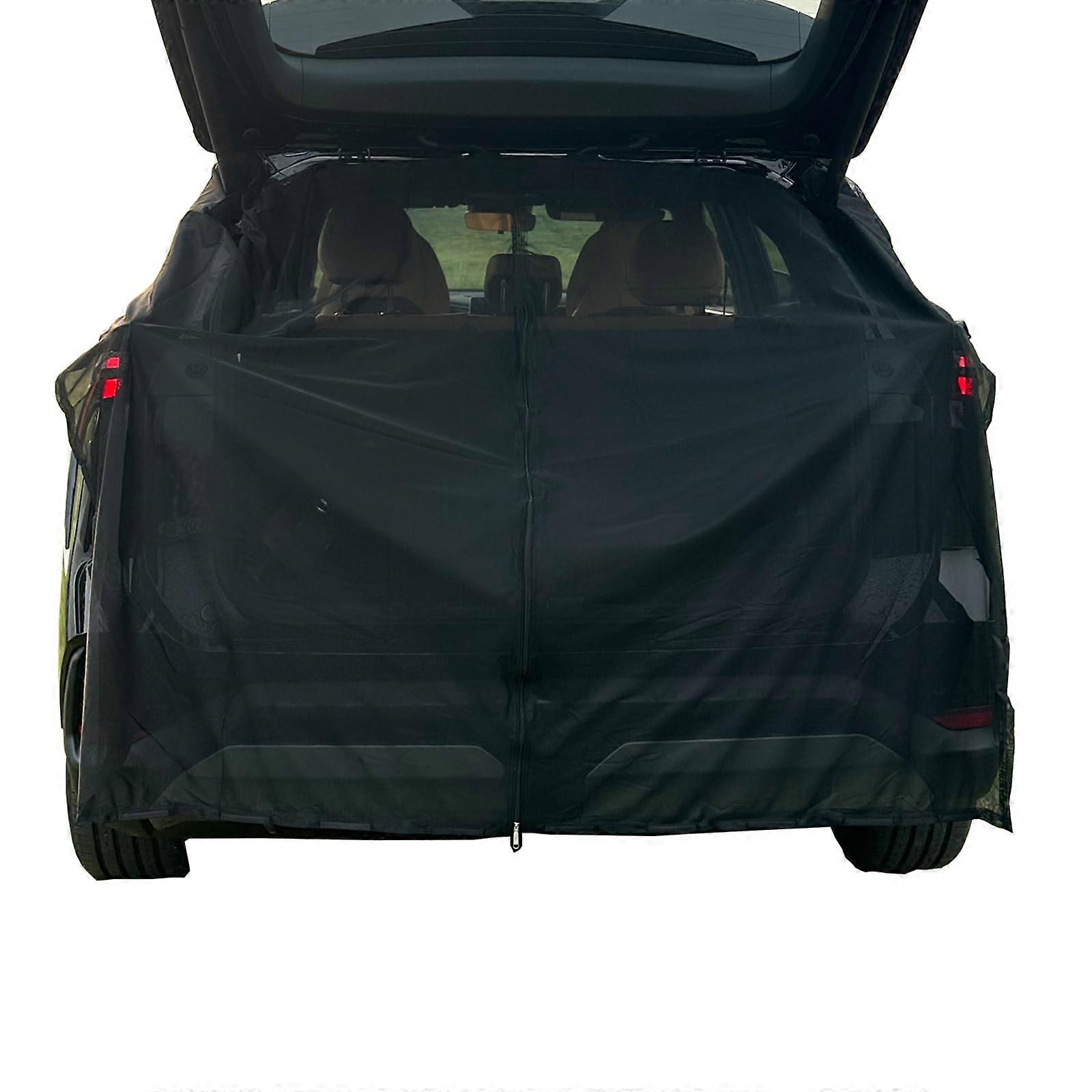 Car Tailgate Mosquito Net with Magnetic Mount, Breathable Mesh Screen for SUV Camping
