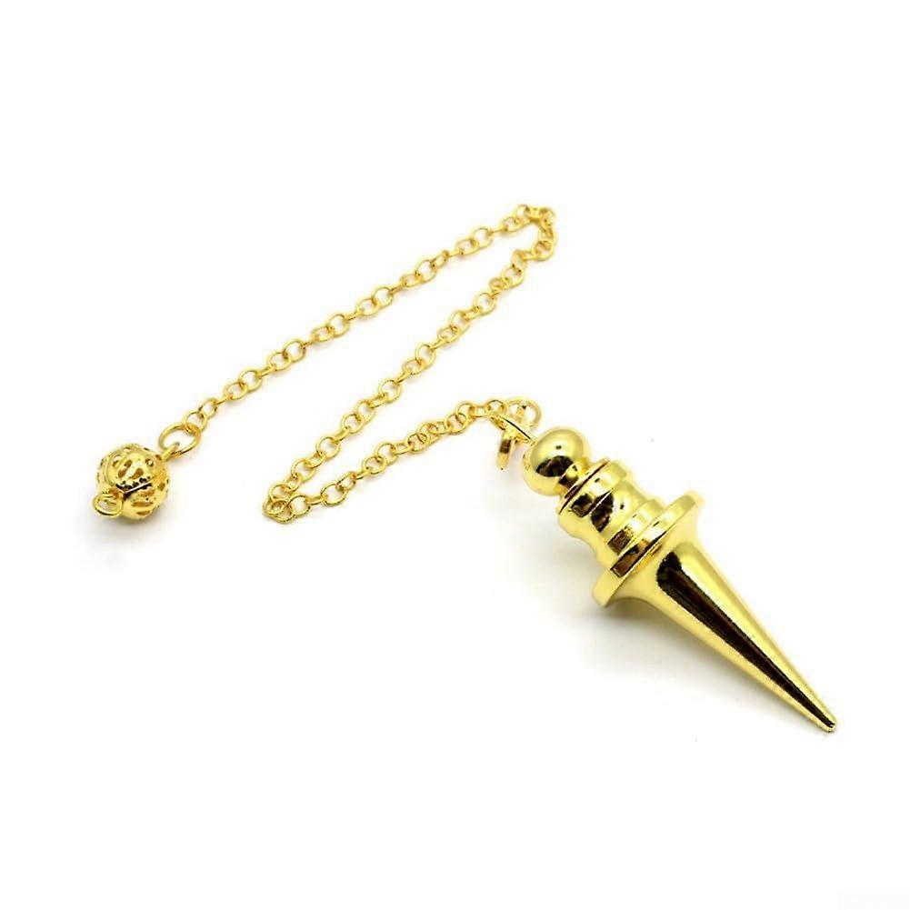 Gold Dowsing Pendant for Water Finding and Energy Work, Elegant Metal Divination Pendulum