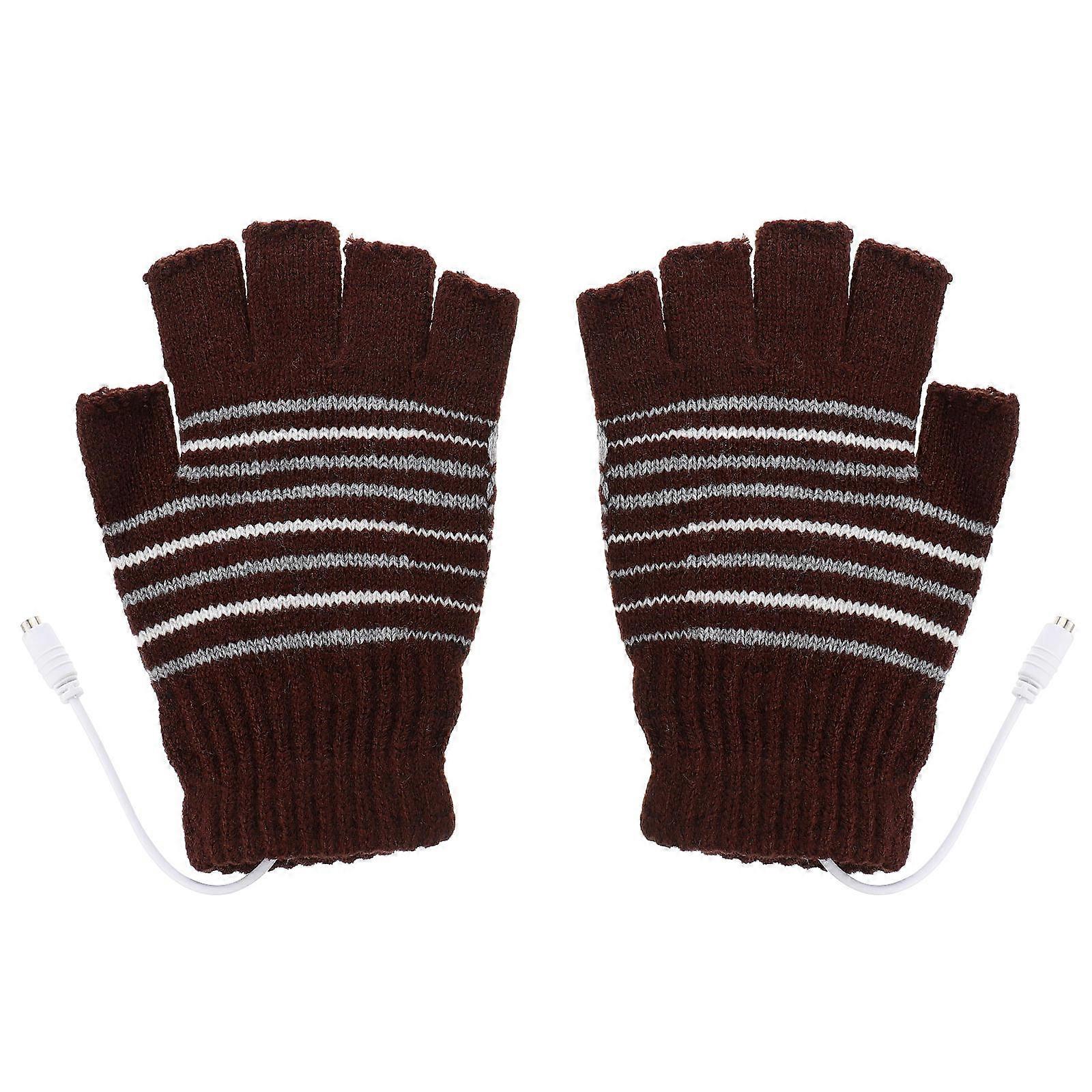 USB Heated Mitten Woolen Yarn Gloves Serving Warmth with 1Pair Gloves