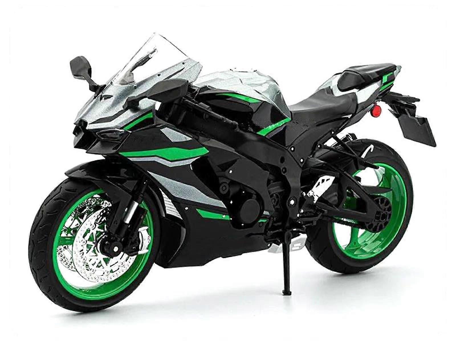 Diecast Motorcycle Model 1:9 Scale Replica with Detailed Engine and Rubber Tires Gray