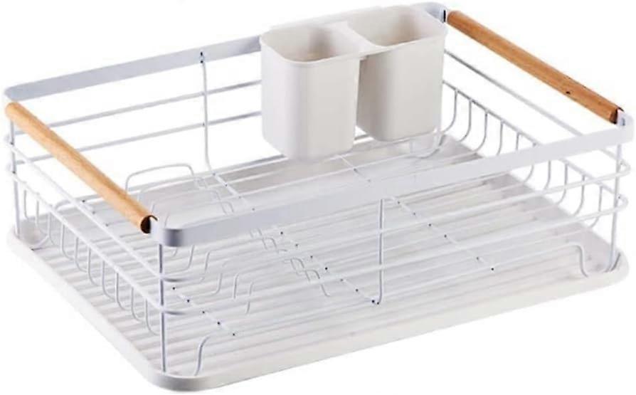 Dish Drying Rack with Drainboard, Large Capacity RustResistant Kitchen Dish Rack for Sink Storage