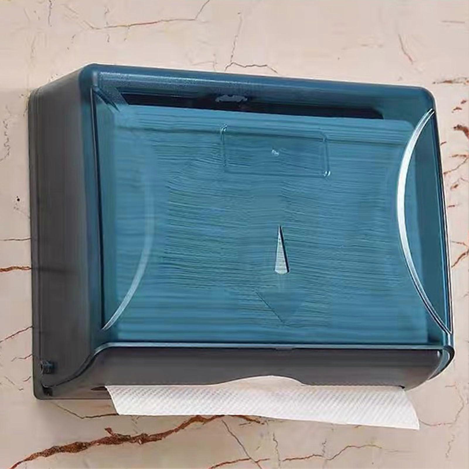 Wall Mounted Tissue Box ABS Large Capacity Bathroom Holder Space Saving Dispenser Blue