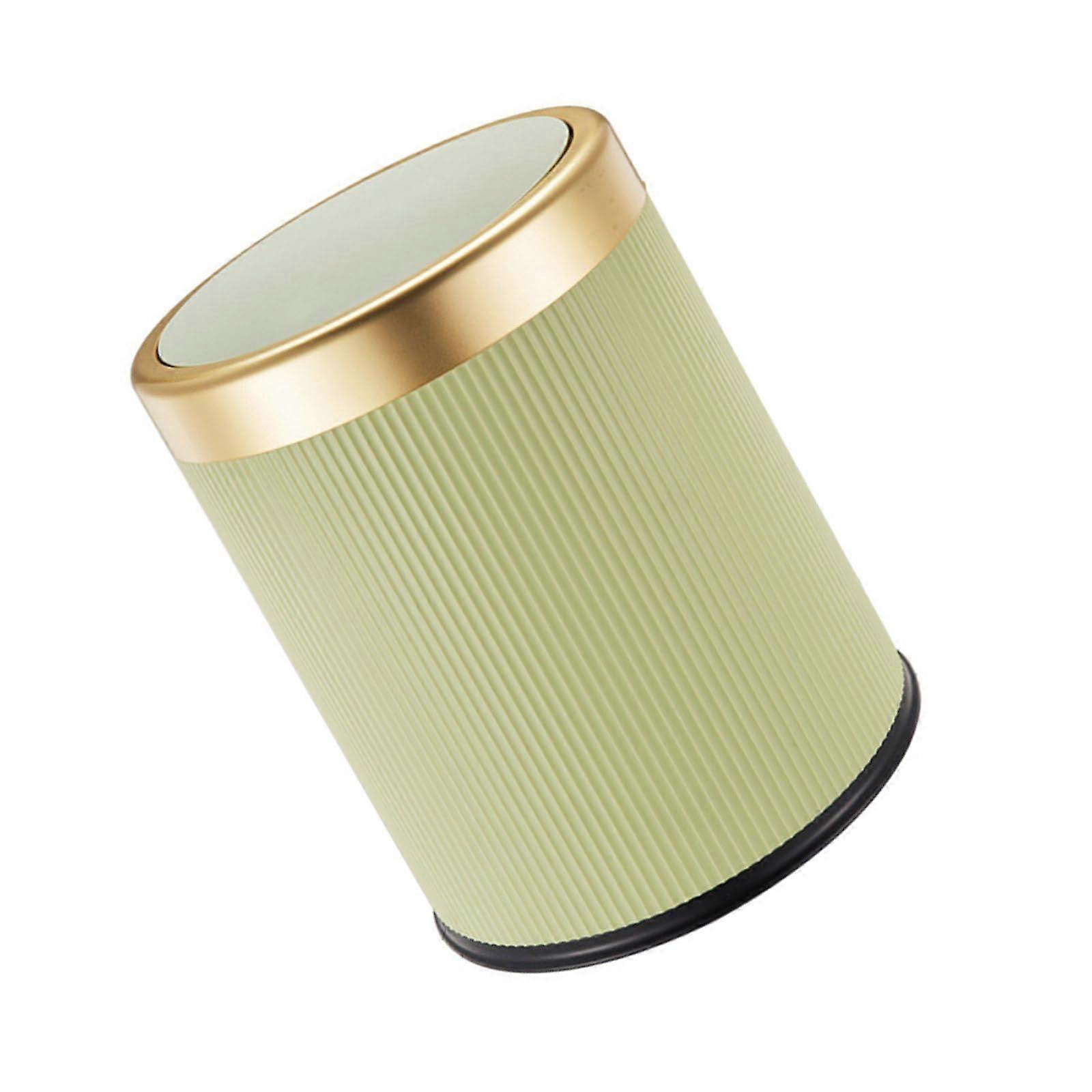 Round Trash Can with Lid, Press  Durable ABS Waste Bin for Home and Office