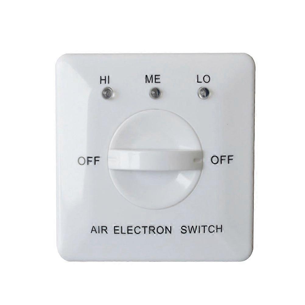 Panel Pipe Fan Controller Fan Coil Three-speed Control Switch Central Air Conditioning Switch (White)