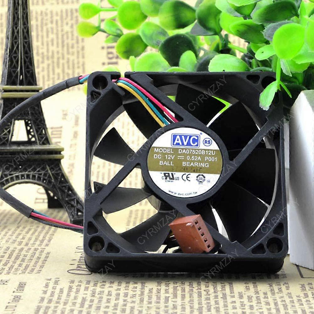 DA07520B12U 12V CPU Cooling Fan for AVC, 4Wire PWM Temperature Control, Speed Replacement